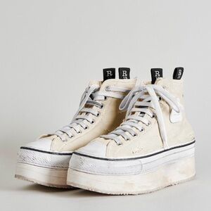 R13 COURTNEY PLATFORM HIGH TOP SNEAKER - ECRU Size US 9 EU 42